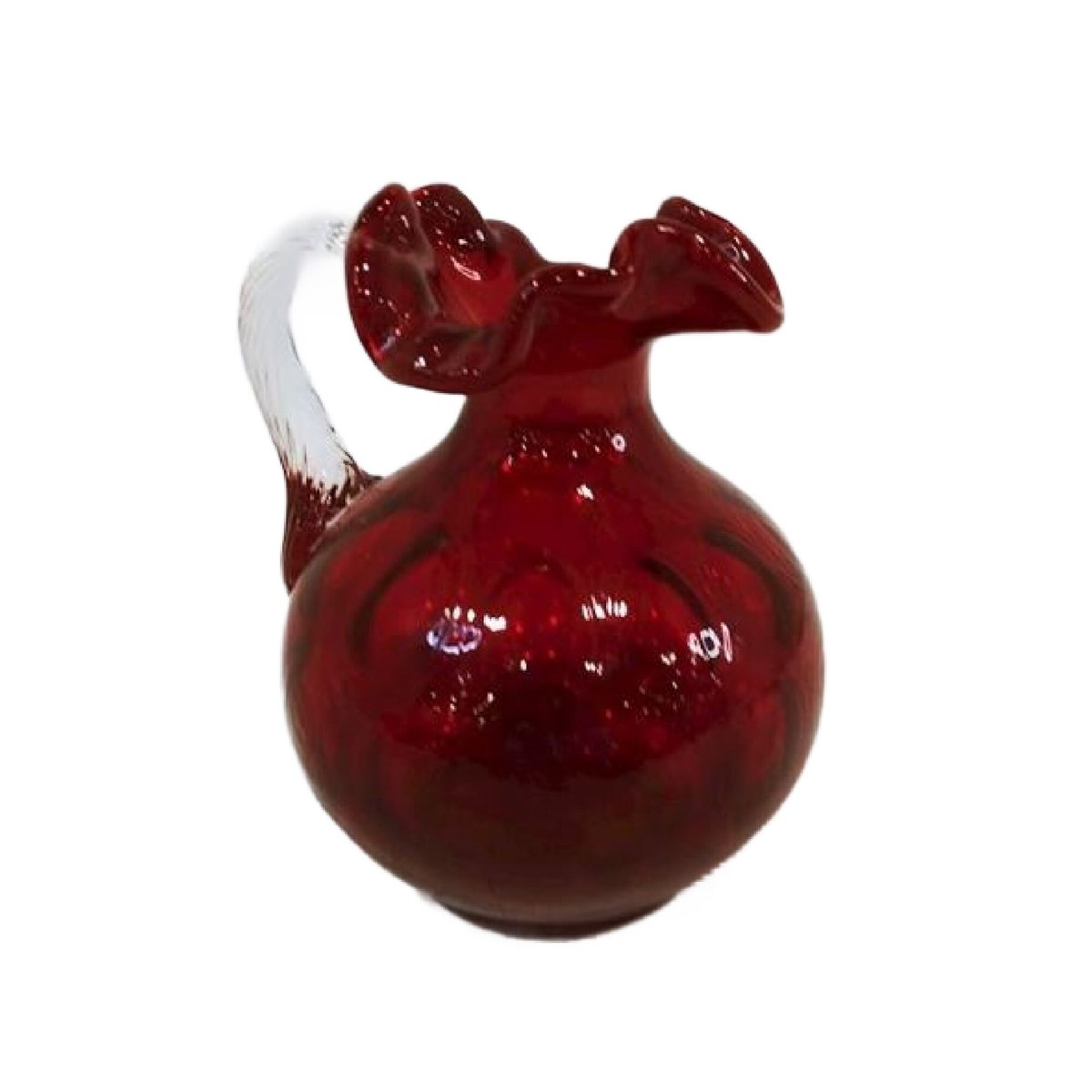 JunkYardBlonde's tweet image. Fenton Red Hand Blown Glass Thumbprint Water Pitcher with Crimped Ruffle Edge, Free Shipping tuppu.net/980a0285 #Etsy #JunkYardBlonde #WaterPitcher