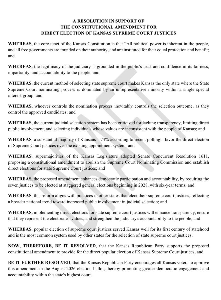 Did you know Kansas is the only state in which lawyers elect a controlling majority of other lawyers to a “commission” that then chooses who can serve on the Supreme Court and who can’t? How is that a true vetting process? 

That’s why the only people you see defending it, are