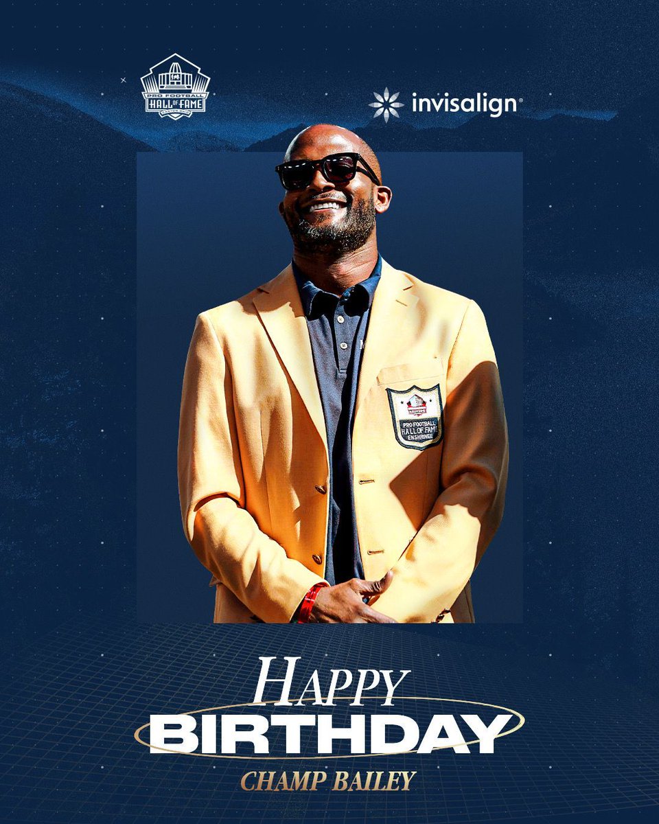 RT to help us wish <a href="/ProFootballHOF/">Pro Football Hall of Fame</a> CB <a href="/champbailey/">Champ Bailey</a> a happy birthday! 🥳