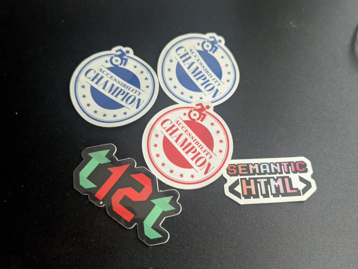jimmiejephson's tweet image. Some #a11y stickers! I&apos;ll put a few on my laptop soon. Is there anyone that has any other small stickers to share (accessibility stickers)