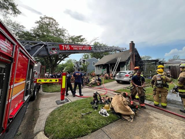Pazos@mcfrsPIO (@davidpazos15) on Twitter photo Update~900blk Helena Dr- House fire with fire starting on outside and extending to 1rst and 2nd floor of 2 story SFH. 1 elderly female escaped with her dog and declined transport for check up. 1 cat removed deceased. 2nd alarm + Task Force due to heat. Approx 85 <a href="/mcfrs/">MontgomeryCo(MD)Fire</a> personnel. Update~900blk Helena Dr- House fire with fire starting on outside and extending to 1rst and 2nd floor of 2 story SFH. 1 elderly female escaped with her dog and declined transport for check up. 1 cat removed deceased. 2nd alarm + Task Force due to heat. Approx 85 <a href="/mcfrs/">MontgomeryCo(MD)Fire</a> personnel.