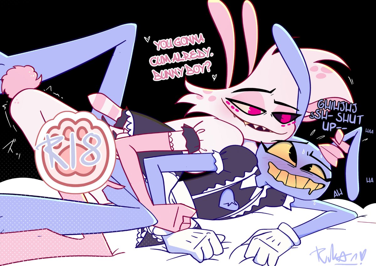 rukan_'s tweet photo. okay here you go i guess 😭😭 Angel Dust Hazbin Hotel x Jax the Amazing Digital Circus 😭😭 i blame you for this 👉👈 https://t.co/U44kJSBJ5M