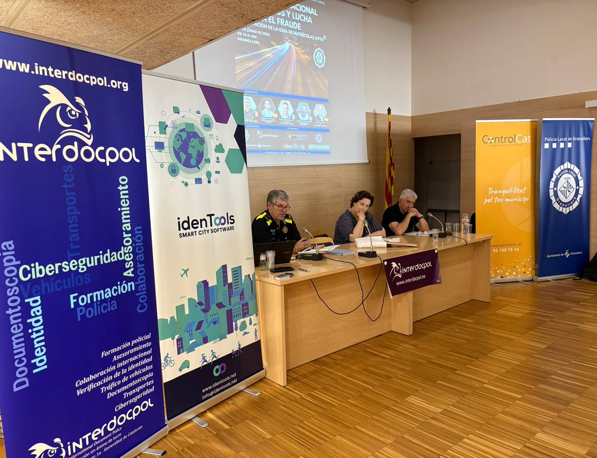 Interdocpol's tweet photo. @OFESAUTO @iaati @LPGE_EU @ControlCat_ @granollers acogió esta jornada en la sala de actos de la Policía Local https://t.co/CF4QUEzoef