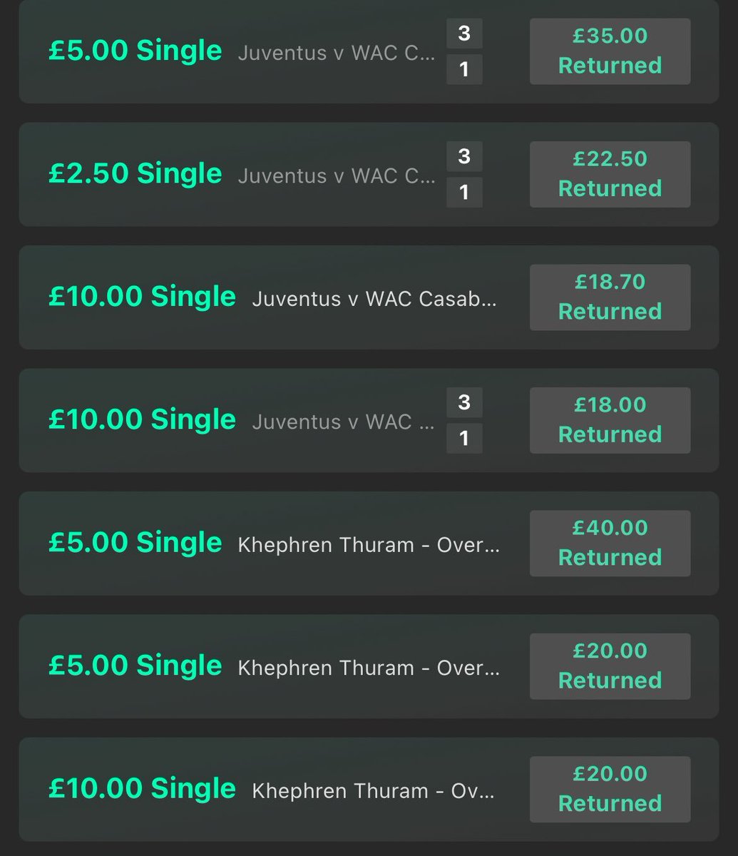This man just decided to stay on a heater.... and no one is doing CWC better than <a href="/matthew_oregan/">Matthew O'Regan</a> 🤷‍♂️ 50u+ for the month already 😅

✅Savona 1 and 2 fouls  @ 1.90
✅Amrabat 1 foul 1 tackle @ 1.86
✅Amrabat 2 foul 2 tackle @ 6.50
✅Thurham 2/3/4 tackles @ 2.00//4.00//8.00
✅Bet