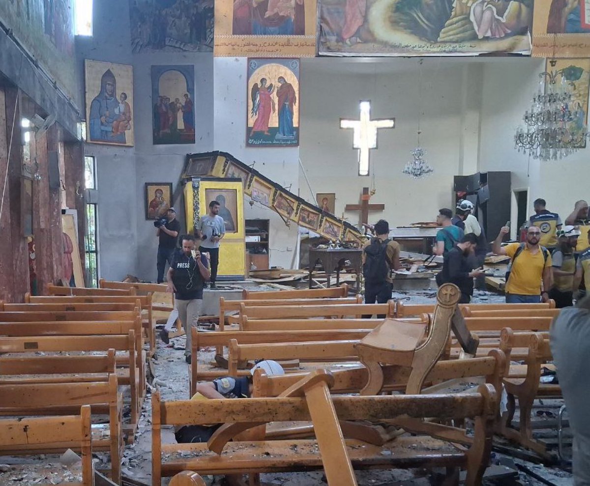 9 Syrian Christians were killed in an Islamist terror attack tonight.

A suicide bomber blew himself up in the St. Elias Church in Dwel'a, on the eastern outskirts of Damascus