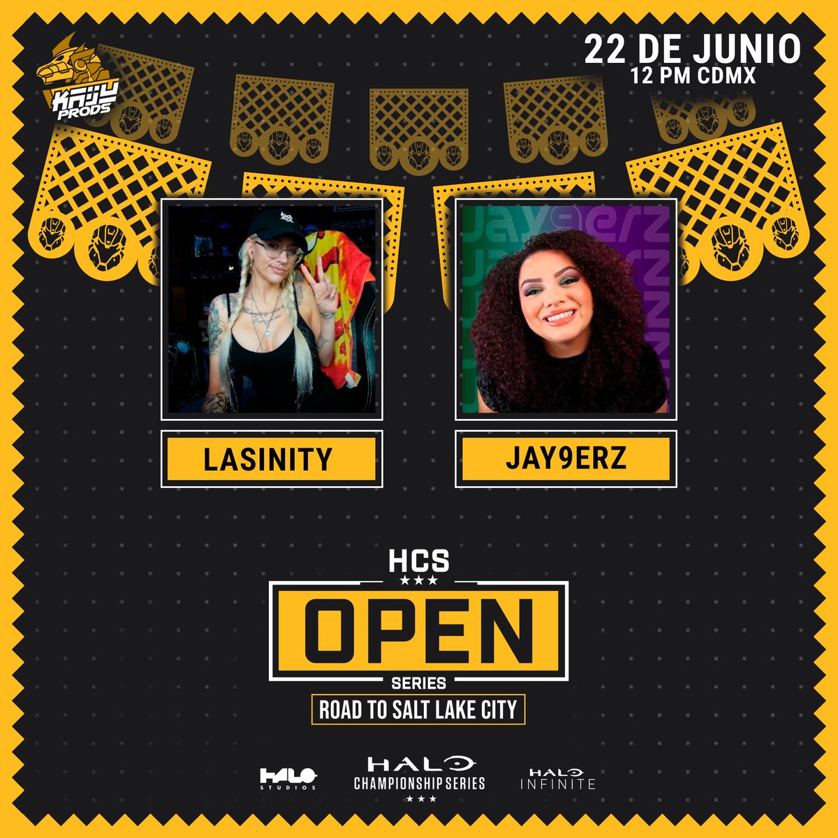 Halo Multiplayers Kingdom 🪖🎮👑 (@hmklatam) on Twitter photo 🇲🇽 Sigue la Transmisión en vivo del #HCSOpenSeries de MX con <a href="/KaijuProds/">Kaiju Prods 🦖</a> 🦖
Casters
🎙️ <a href="/SerkGmz/">Serk</a>
🎙️ <a href="/AlfaSmoke/">Diego</a>
🎙️ <a href="/RocketRamy/">Mapache Emplumado</a>
🎙️ <a href="/Edward_crush/">⚡️Edward crush⚡️</a>
Analistas
🧠 <a href="/LaSinity/">Sini 𖤐</a>
🧠 <a href="/jay9erz/">Jay9erz</a>
<a href="/HCS/">Halo Esports</a> 🇲🇽 Sigue la Transmisión en vivo del #HCSOpenSeries de MX con <a href="/KaijuProds/">Kaiju Prods 🦖</a> 🦖
Casters
🎙️ <a href="/SerkGmz/">Serk</a>
🎙️ <a href="/AlfaSmoke/">Diego</a>
🎙️ <a href="/RocketRamy/">Mapache Emplumado</a>
🎙️ <a href="/Edward_crush/">⚡️Edward crush⚡️</a>
Analistas
🧠 <a href="/LaSinity/">Sini 𖤐</a>
🧠 <a href="/jay9erz/">Jay9erz</a>
<a href="/HCS/">Halo Esports</a>