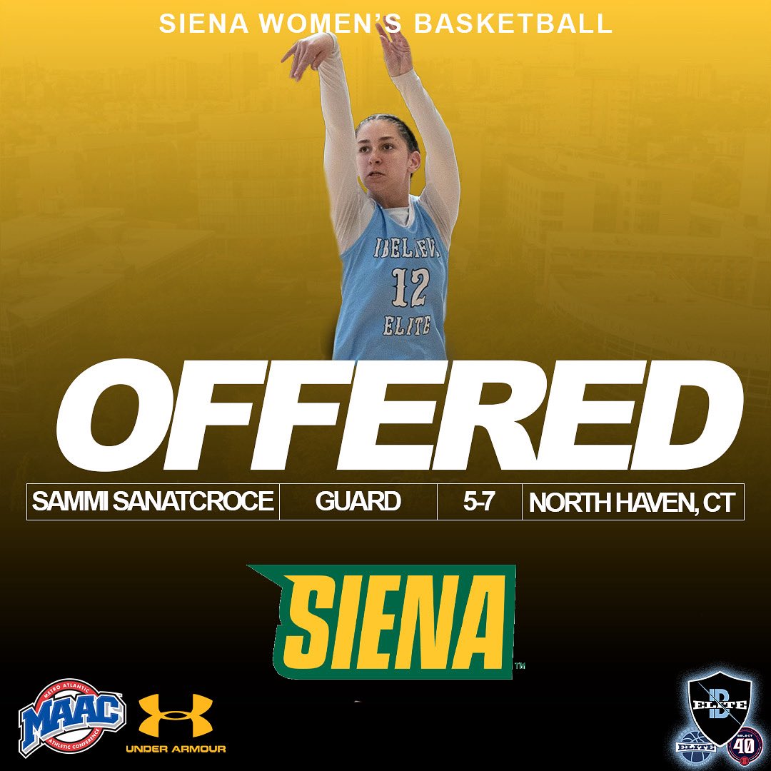 Congratulations to 2027 combo guard Sammi Santacroce on receiving an offer from Sienna