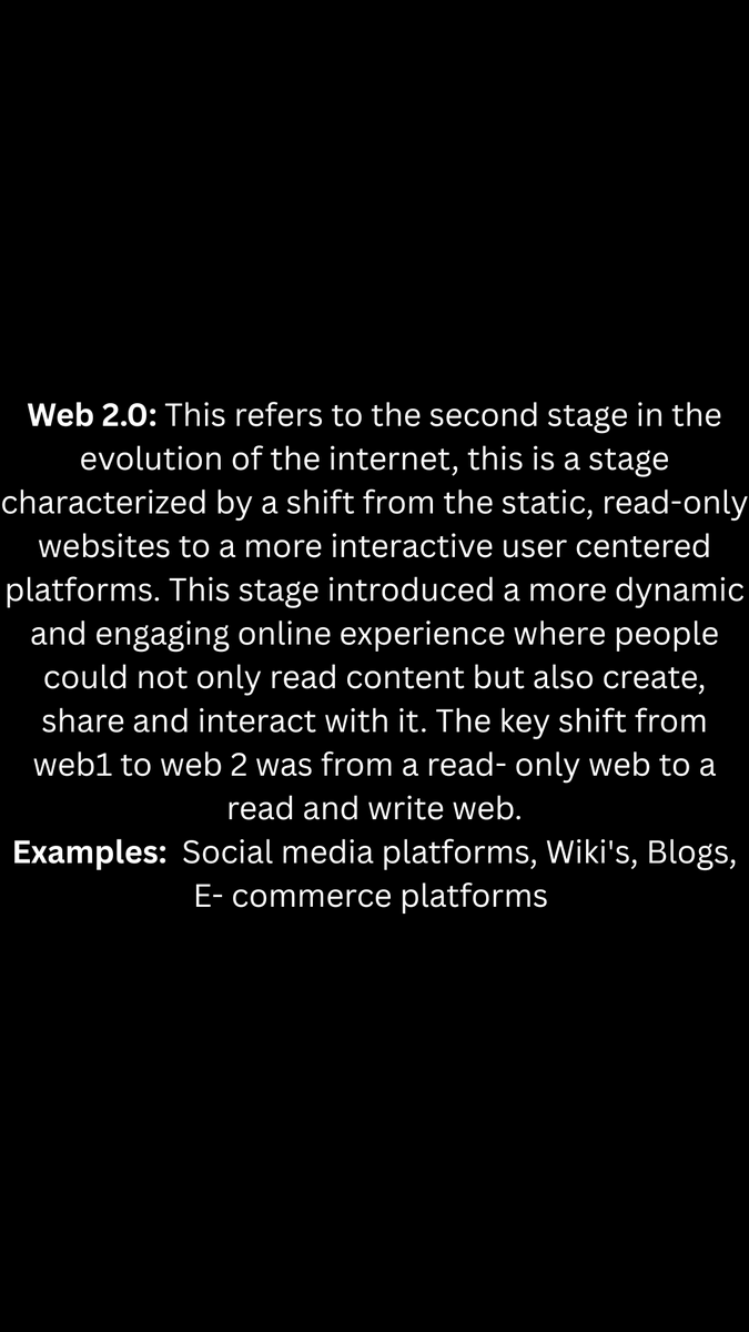 ZeeWeb3PM's tweet photo. Here's a quick breakdown of the web3 evolution from the static pages of web 1.0 to the decentralized future of web 3.0.@B_AkuwuDike #web3literacywithblessed https://t.co/BA7BKDcuG3