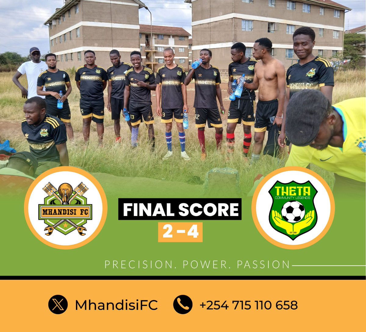 Tough match today — we fell 4-2 to Theta Community Legends. Heads up, we’ll bounce back stronger. 💪⚽ #GameDay #TeamSpirit