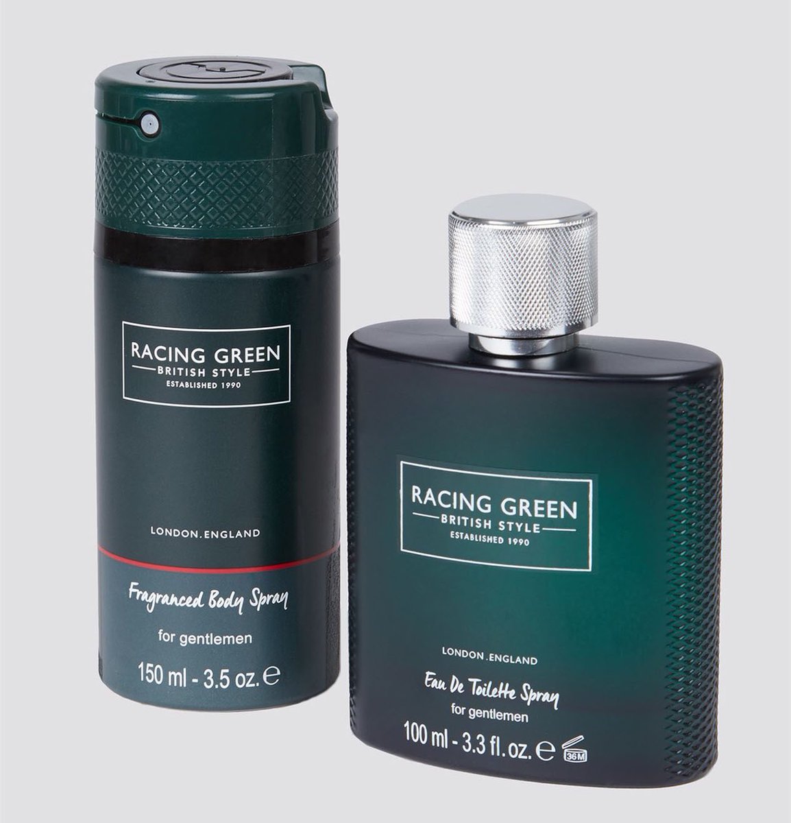 Racing Green British Style EDT Perfume + FREE Body Spray available for  ₵300. WhatsApp me at 0536552351 to order.