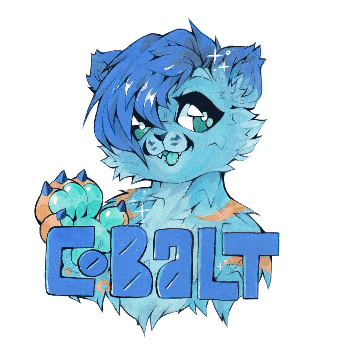 hoodiedogs_'s tweet image. badge commission for cobalt! 💙 thanks so much again!