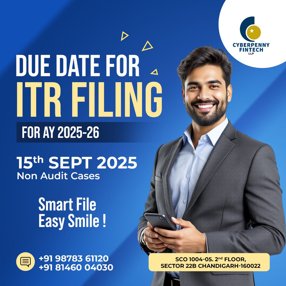 immanojkohli's tweet photo. โฐ Hurry! Tax Deadline Alert! โฐ
Don't forget! The income tax return deadline for Assessment Year 2025-26 (non-audit cases) is September 15, 2025.
File on time to avoid penalties! ๐๐ธ
#TaxSeason #FileOnTime #AY2025_26 #TaxDeadline #INCOMETAX https://t.co/seDT7WKrMD