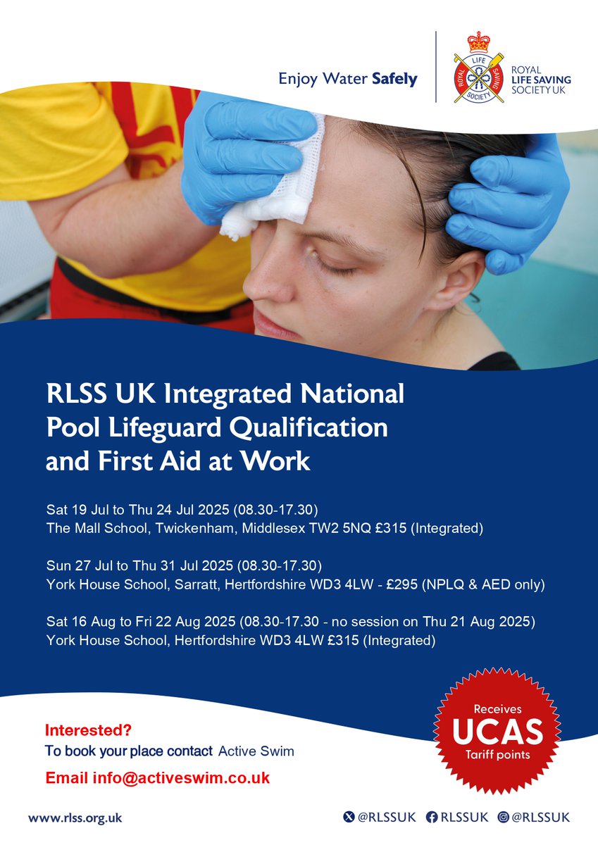 rlauma1's tweet photo. RLSS National Pool Lifeguarding Qualification courses at Twickenham, Middlesex and Rickmansworth, Herts.
@RLSSUK 
#lifeguard https://t.co/mfS8HzguJA