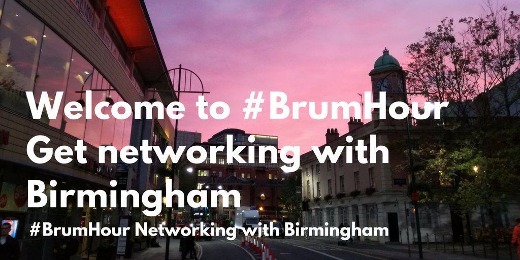 Welcome to #BrumHour

Get networking with #Birmingham before 9pm every Sunday.
Add #BrumHour to your posts to introduce yourself, repost &amp; follow others.
Discover more about #BrumHour here: brumhour.co.uk/about-brumhour/
#Birmingham
