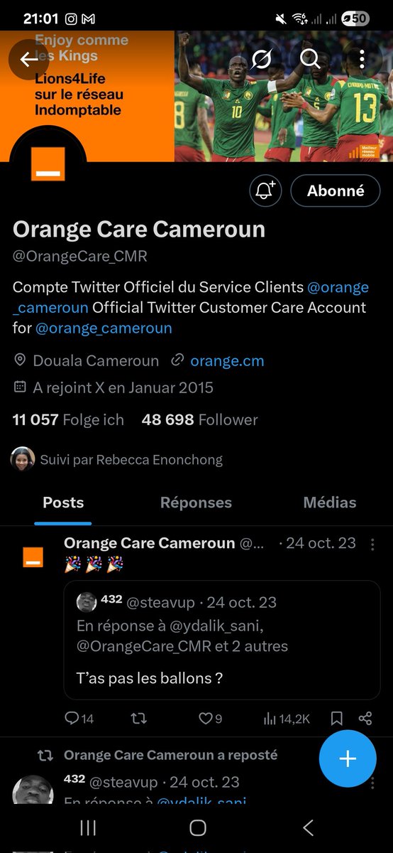 Irene_Faessler's tweet photo. @OrangeCare_CMR Malheureusement je n'arrive pas à vous contacter en DM. Pouvez-vous le faire? https://t.co/CgqnMCfcK0