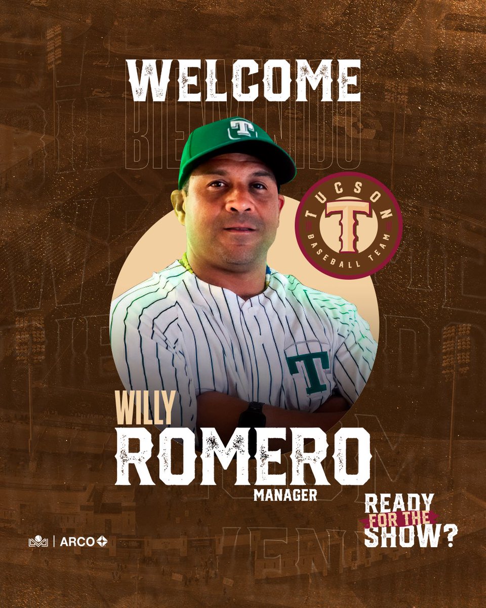 tucsonbt's tweet photo. Welcome, Willy Romero, our manager for the 2025 – 2026 season.
Let’s get Tucson ready for the show! ⚾🔥
#TucsonBaseball #WillyRomero #ReadyForTheShow https://t.co/LvaMkgHqKP