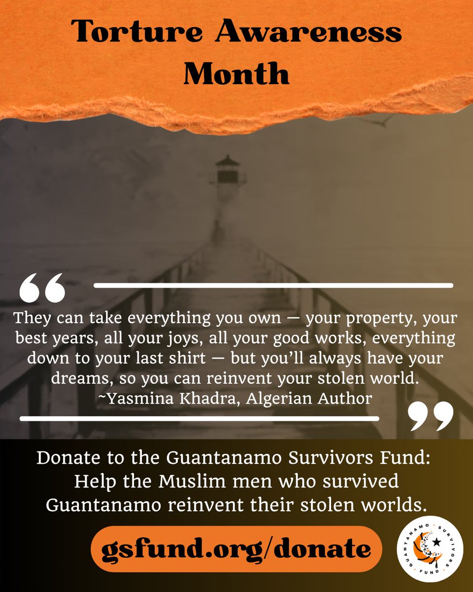 Support survivors: 
I. Watch the webinar (From Guantanamo to CECOT) on June 25 (amnesty-org.zoom.us/webinar/regist…) on June 25 and 
II. Donate to GSF by June 26: Help GSF send grants to 4 Guantanamo survivors - mailchi.mp/c6db232d13f2/j…