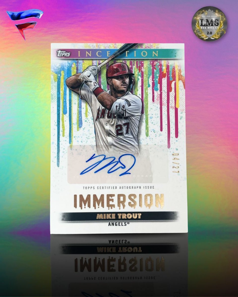 BoxLms's tweet image. 🎨 BIG HIT ALERT! 🎨
2024 Topps Inception Immersion – Mike Trout Auto 04/27 💥
A legendary name + artistic design = masterpiece pull!
Straight heat from the break 🔥 Who’s chasing the next Trout?

#MikeTrout #ToppsInception #ImmersionInsert #AutoHit #LMSBoxBreaks #MLBTradingCards