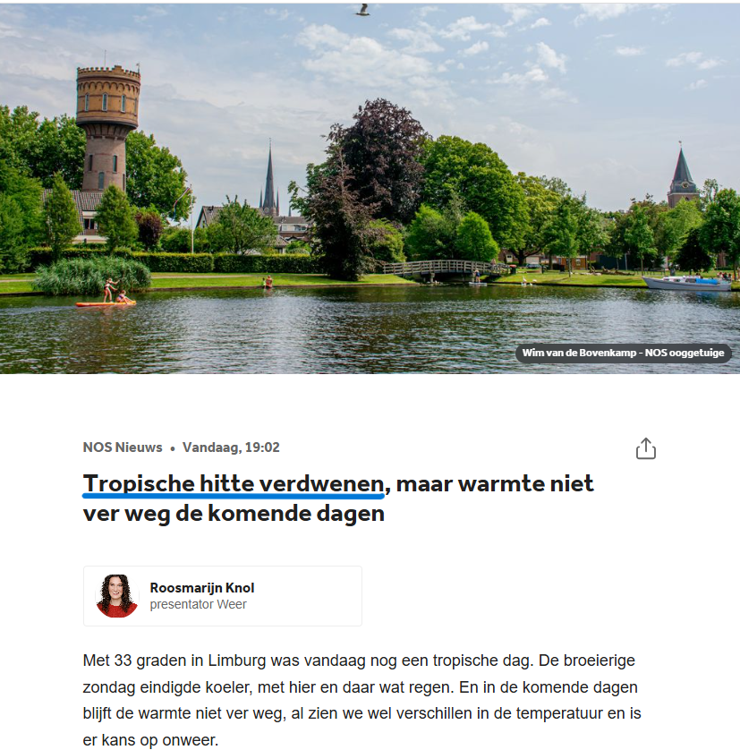 Tropische hitte? Het is toch tropische warmte, of gewoon hitte [zonder dat woord tropisch ervoor..]