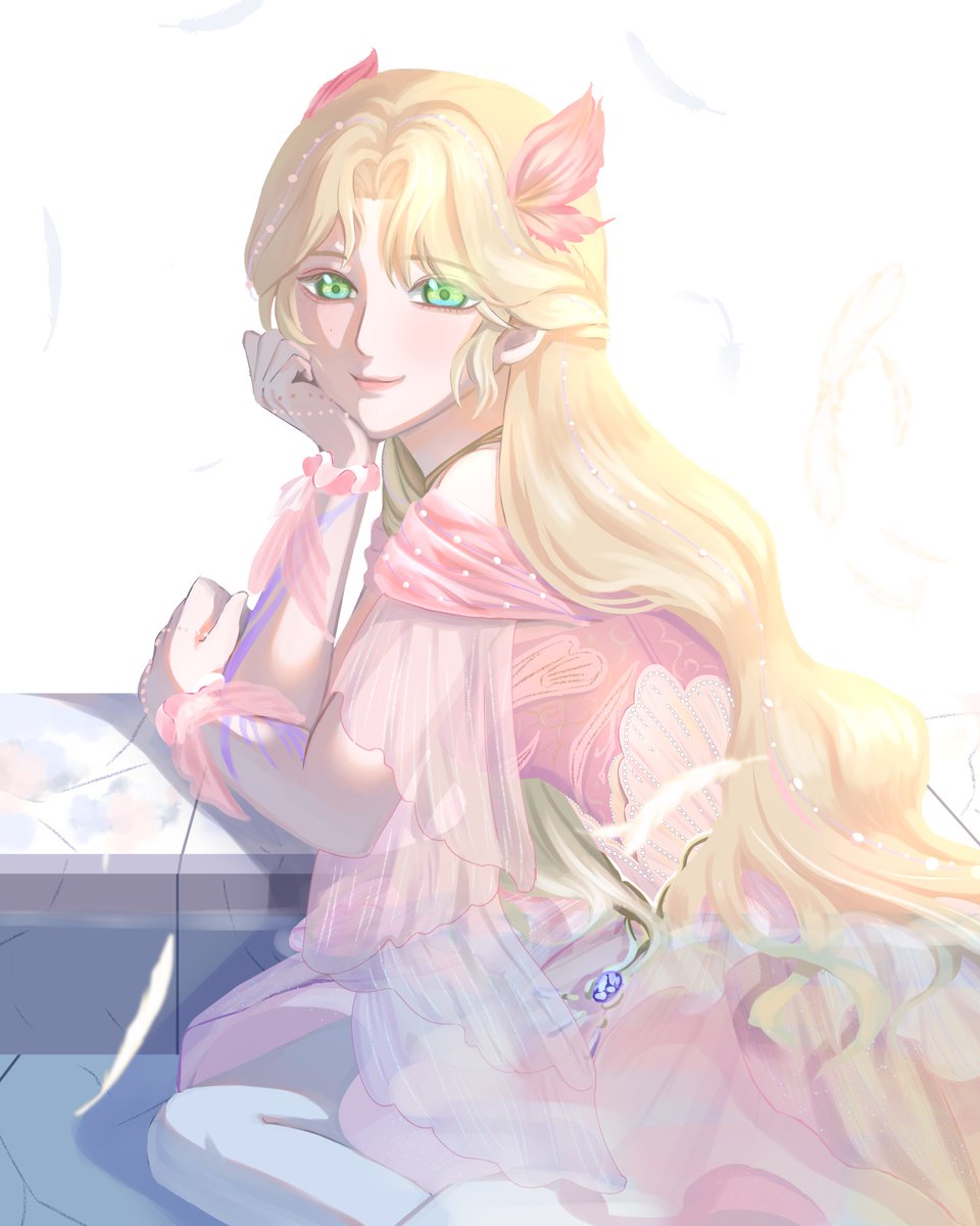 #100日チャレンジ
DAY 31 海神的新娘
信仰凝成嫩綠中的一抹藍
(she's my MC💛)