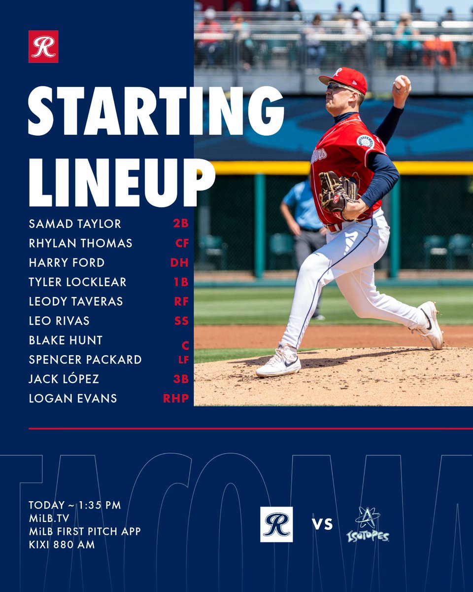 Last game of R big homestand! 

⚾️: 1:35 PM
📻: KIXI 880