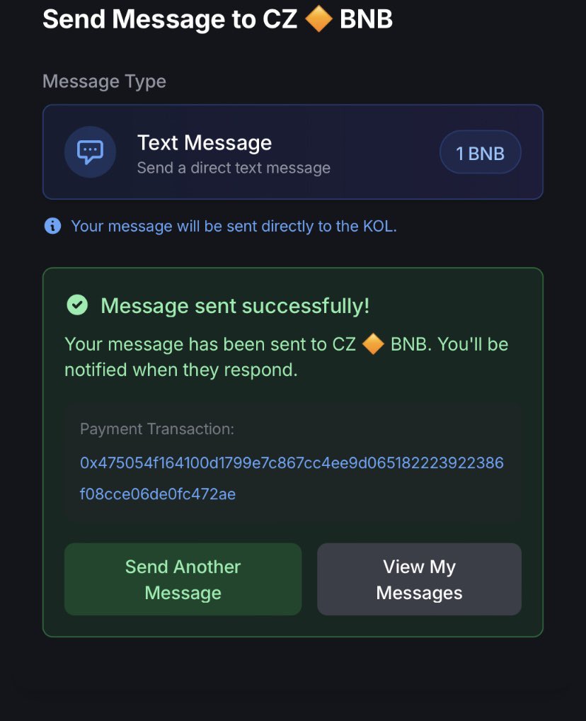 Hey Stampers!

Today I send a message to CZ @cz through reachme.io about SRC20, Bitcoin Stamps and a potential partnership with Binance.

It will be great if we can organize a SRC20/Stamps’ web presentation to CZ and Binance.

Stay tuned Stampers!