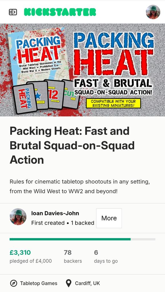 EIGHTY.  THREE.  PERCENT!!!

We're just £690 away from the finish line, so let's keep pushing!

kickstarter.com/projects/ioanm…

<a href="/Kickstarter/">Kickstarter</a> #packingheatgame #LFG #spreadthelard