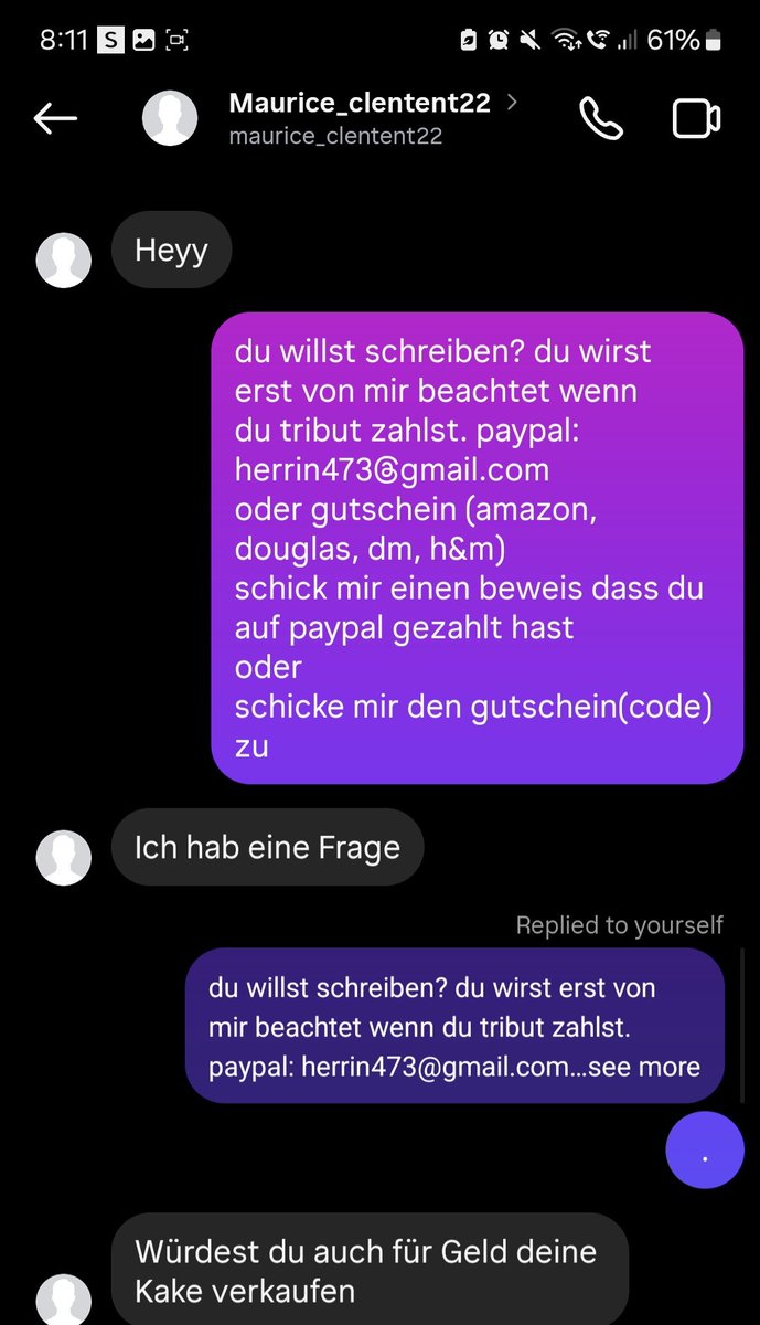 _herrin_bella's tweet photo. Der Kacke Sklave
Berlin Str. 53b
10117 Berlin
Maurice Clend
Der Post wird erst gelöscht wenn er zahlt
💸💸💸
#findom #geldsklave #zahlsklave #zahlfotze #paypal #herrin #geldherrin #paypag #atm #bankkonto #kreditkarte
 #melkung #gutschein #gutscheine https://t.co/y9EccChZOe