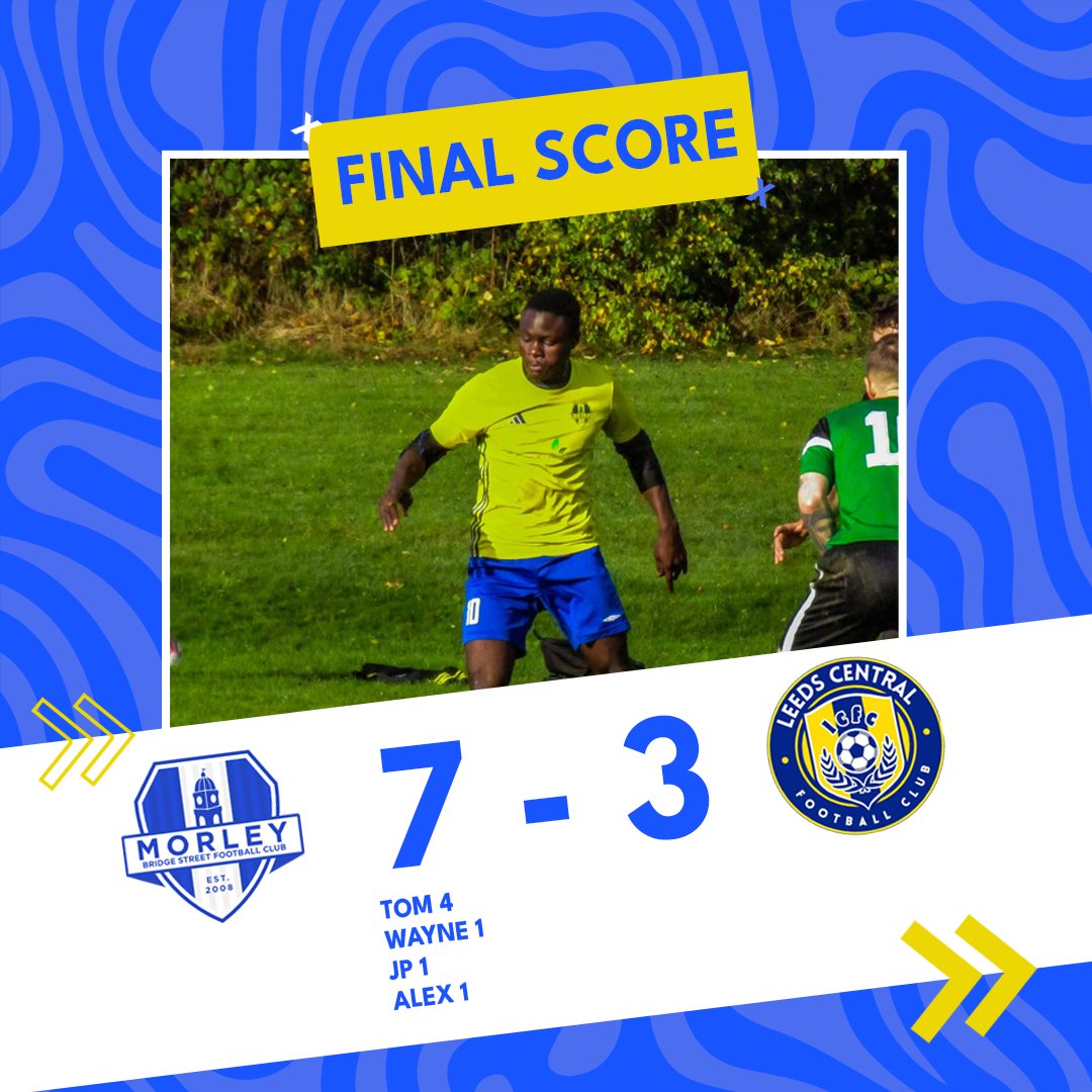 Back with a bang! 🔥 The lads secure a 7-3 win against a spirited Leeds Central F.C. in our first game back.

Huge performance from our MOTM Tom, who bagged 4 goals! Well played, all.