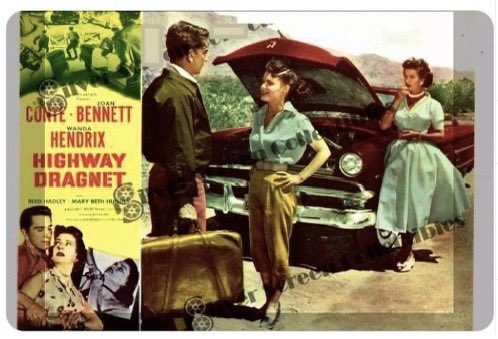 Former Korean War soldier James Henry (Richard Conte) has stunningly bad luck in Vegas — especially when he's collared for a murder he didn't commit. Or did he?
Some too convenient coincidences pepper the story, but it's all just B-picture fun. "Highway Dragnet" (1954) #filmnoir