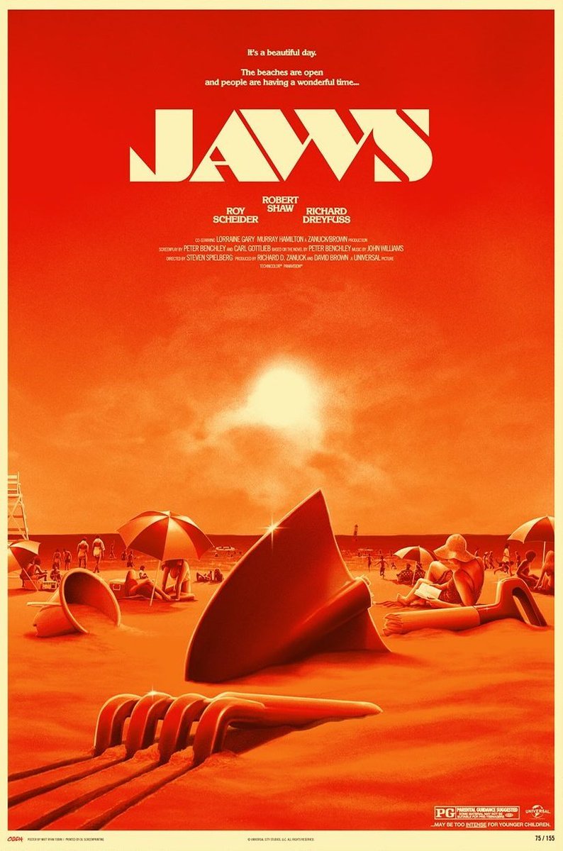 Gianni A. Sarcone (@gsarcone) on Twitter photo The memorable movie poster: Matt Ryan Tobin, Jaws, 1975. Watch out for the splash zone! The memorable movie poster: Matt Ryan Tobin, Jaws, 1975. Watch out for the splash zone!
