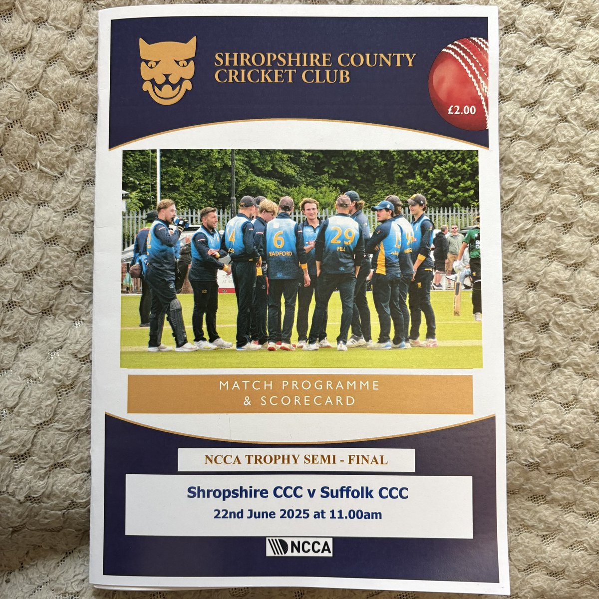 Chris Sharp (@chris_sharp18) on Twitter photo 🏏 NCCA Trophy Semi-Final 
Suffolk CCC 223-9 from 40 overs 
(J.Cantrell 48* G.Rhodes 45 O.Burle 38)
(C.Home 3-33 R.Chahal 3-43 J.Banton 2-27)
Shropshire CCC 160-6 from 28.5 overs
(T.Fell 57 G.Hargrave 42 A.Bradford 32*)
(T.Harper 4-31 J.Beaumont 2-39)
😁 🏏 NCCA Trophy Semi-Final 
Suffolk CCC 223-9 from 40 overs 
(J.Cantrell 48* G.Rhodes 45 O.Burle 38)
(C.Home 3-33 R.Chahal 3-43 J.Banton 2-27)
Shropshire CCC 160-6 from 28.5 overs
(T.Fell 57 G.Hargrave 42 A.Bradford 32*)
(T.Harper 4-31 J.Beaumont 2-39)
😁