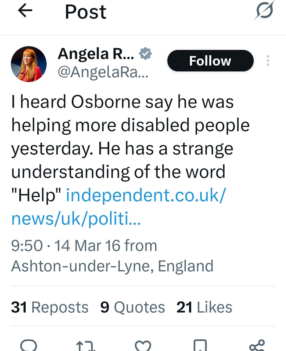 Dr_Bekka_UK's tweet image. In 2016 @AngelaRayner attacked the Tories for cutting disabled people's benefits by £3,000 a year. Now she's in power she wants to cut them by £4,500 to £12,000. 🙃
#TakingThePIP