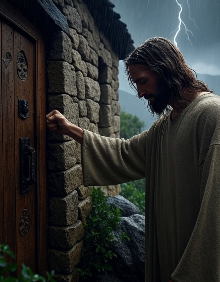 “…I stand at the door and knock. If anyone hears my voice and opens the door, I will come in...”
Revelation 3:20