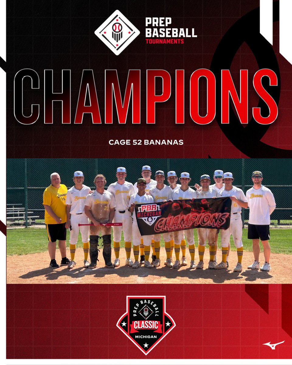 Prep Baseball Michigan (@prepbaseballmi) on Twitter photo ๐ฅTOURNAMENT CHAMPIONS ๐ฅ
Cage 52 Bananas | <a href="/Cage52Bananas/">Cage52Bananas</a>
Championship Game MVP - David Britenfeld
๐ PBT Michigan Summer Classic๐
โพ๏ธ 18U Champions
๐
6/19-6/22
๐ Kalamazoo, MI
<a href="/PBRTournaments/">Prep Baseball Tournaments</a> | <a href="/PrepBaseMIScout/">Prep Baseball Michigan Scouting Coverage</a> ๐ฅTOURNAMENT CHAMPIONS ๐ฅ
Cage 52 Bananas | <a href="/Cage52Bananas/">Cage52Bananas</a>
Championship Game MVP - David Britenfeld
๐ PBT Michigan Summer Classic๐
โพ๏ธ 18U Champions
๐
6/19-6/22
๐ Kalamazoo, MI
<a href="/PBRTournaments/">Prep Baseball Tournaments</a> | <a href="/PrepBaseMIScout/">Prep Baseball Michigan Scouting Coverage</a>