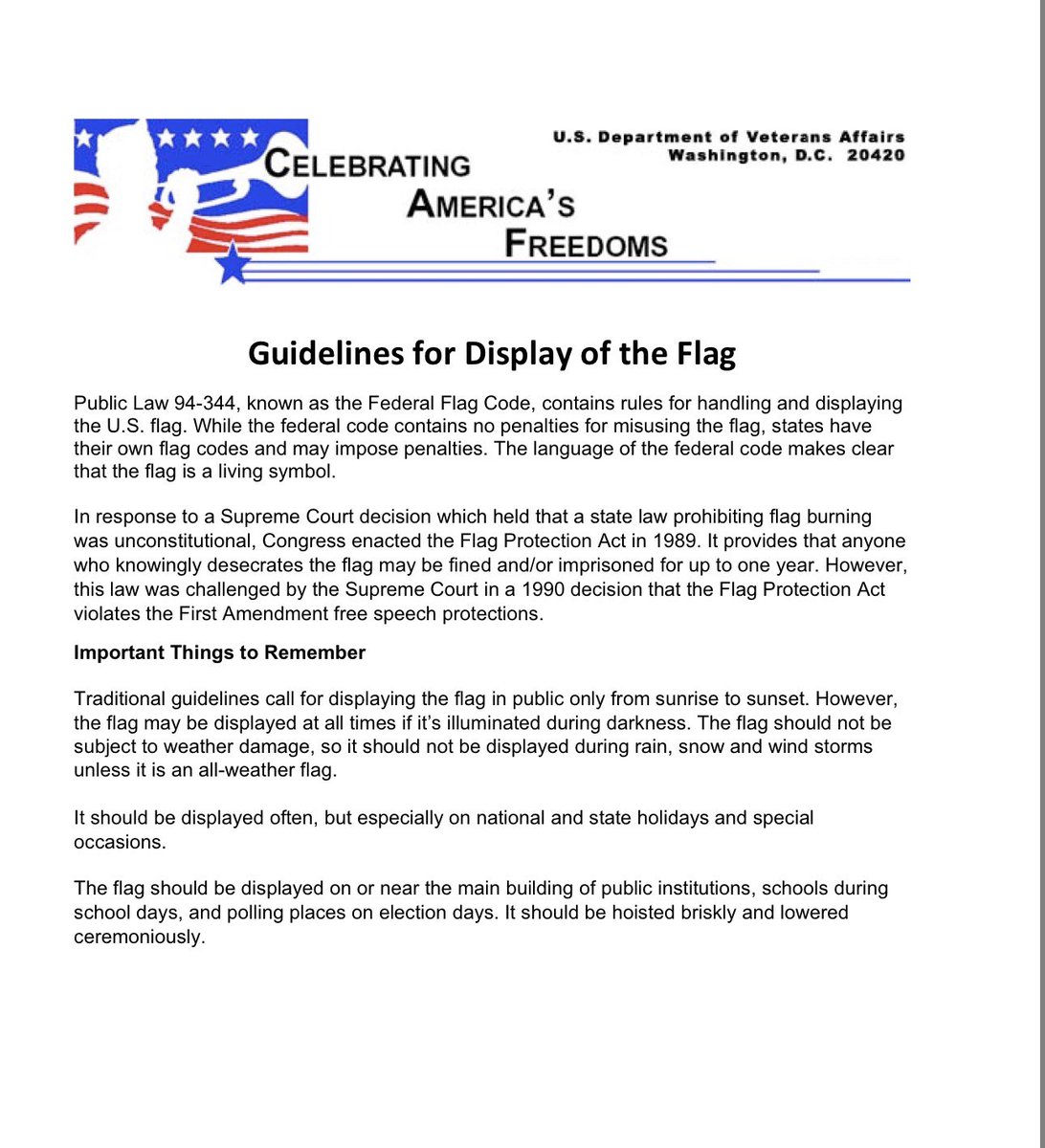 lisa_wildiris68's tweet image. #FlagCode

va.gov/opa/publicatio…