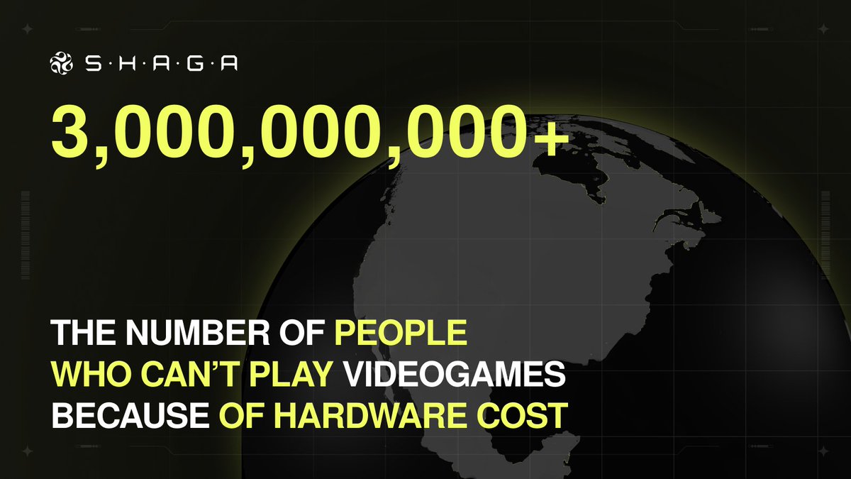 Shaga brings gaming to 3 billion people sidelined by hardware costs 💸

The missing layer: DePIN infrastructure that makes any device game-ready.

Where Google burned billions, we profit at the edge.

100k+ hours live. 40% monthly growth.

The infrastructure play that works.