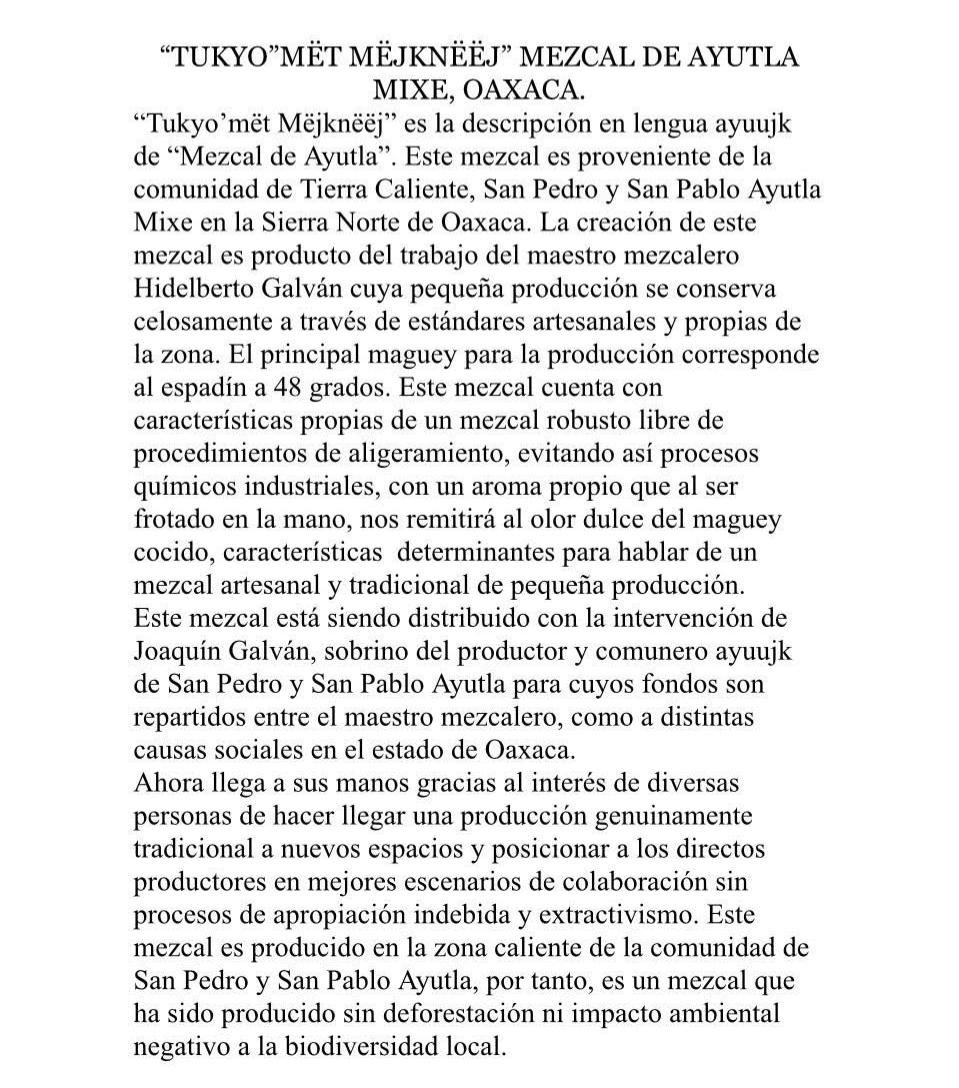 quinomixe's tweet image. Queridxs, mañana salgo a la CDMX y ¡Nuevamente llevo mezcal ayuujk! Con su compra me ayudan afrontar los gastos de acompañamiento que brindo a víctimas. 
Este mezcal es 💯 % artesanal de Tierra Caliente, Ayutla Tukyo’m. El productor es mi tío. No hubo deforestación. 🤠 ¡Aparten!