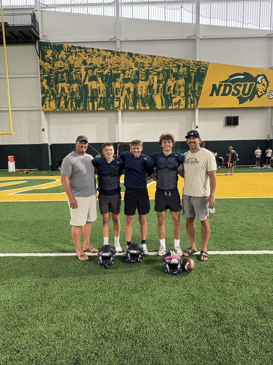 Cody Football 🏈 (@codybroncfb) on Twitter photo Great camp <a href="/NDSUfootball/">NDSU Football</a> . The Broncs got better.
<a href="/cachemcfadden/">Cache McFadden</a> Jake Talich, Lane Delzer
Not pictured <a href="/CinchDalton95/">Cinch Dalton</a> Jake Martin, Zach Martin
👊🤟 Great camp <a href="/NDSUfootball/">NDSU Football</a> . The Broncs got better.
<a href="/cachemcfadden/">Cache McFadden</a> Jake Talich, Lane Delzer
Not pictured <a href="/CinchDalton95/">Cinch Dalton</a> Jake Martin, Zach Martin
👊🤟