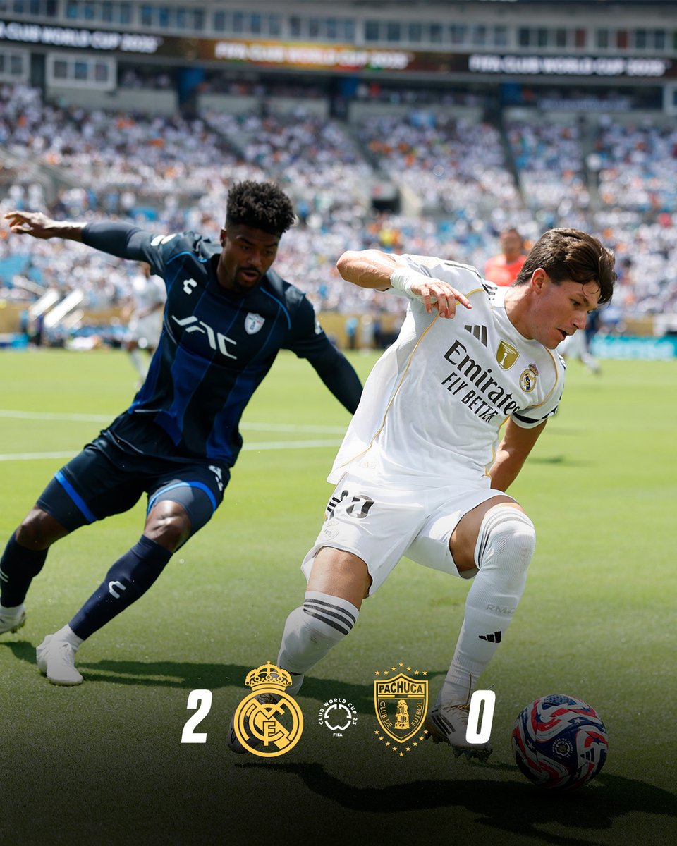 ⏸️ @RealMadrid 2-0 <a href="/Tuzos/">Club Pachuca</a>
⚽ 35' <a href="/BellinghamJude/">Jude Bellingham</a>
⚽ 43' <a href="/10ardaguler/">Arda Güler</a>