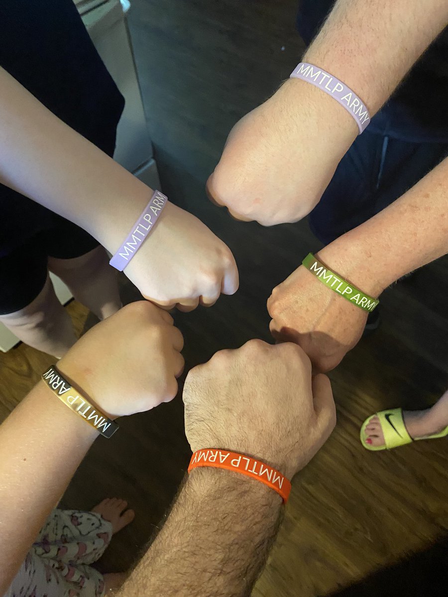 Thank you <a href="/wildredMMTLP/">WildRed</a> for the #MMTLPARMY bracelets. My family and I will wear them with pride. We’d be pretty lost without this community. Much love ❤️. #MMTLP #WhatsTheShareCount
