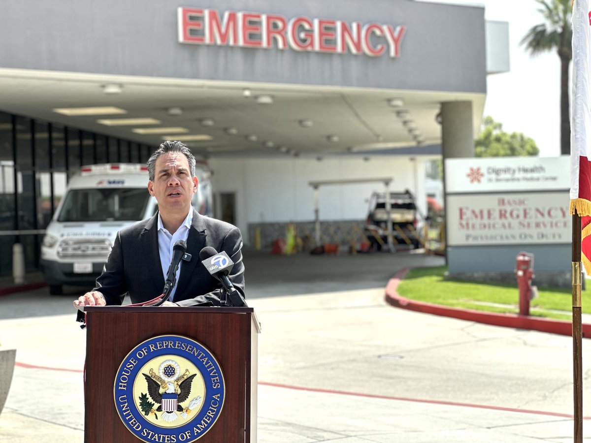 RepPeteAguilar's tweet image. We should be working to make health care stronger and more affordable so that working families can get the care they need. Instead, Republicans in Congress are cutting funding for emergency rooms to pay for tax cuts for billionaires and wealthy corporations.