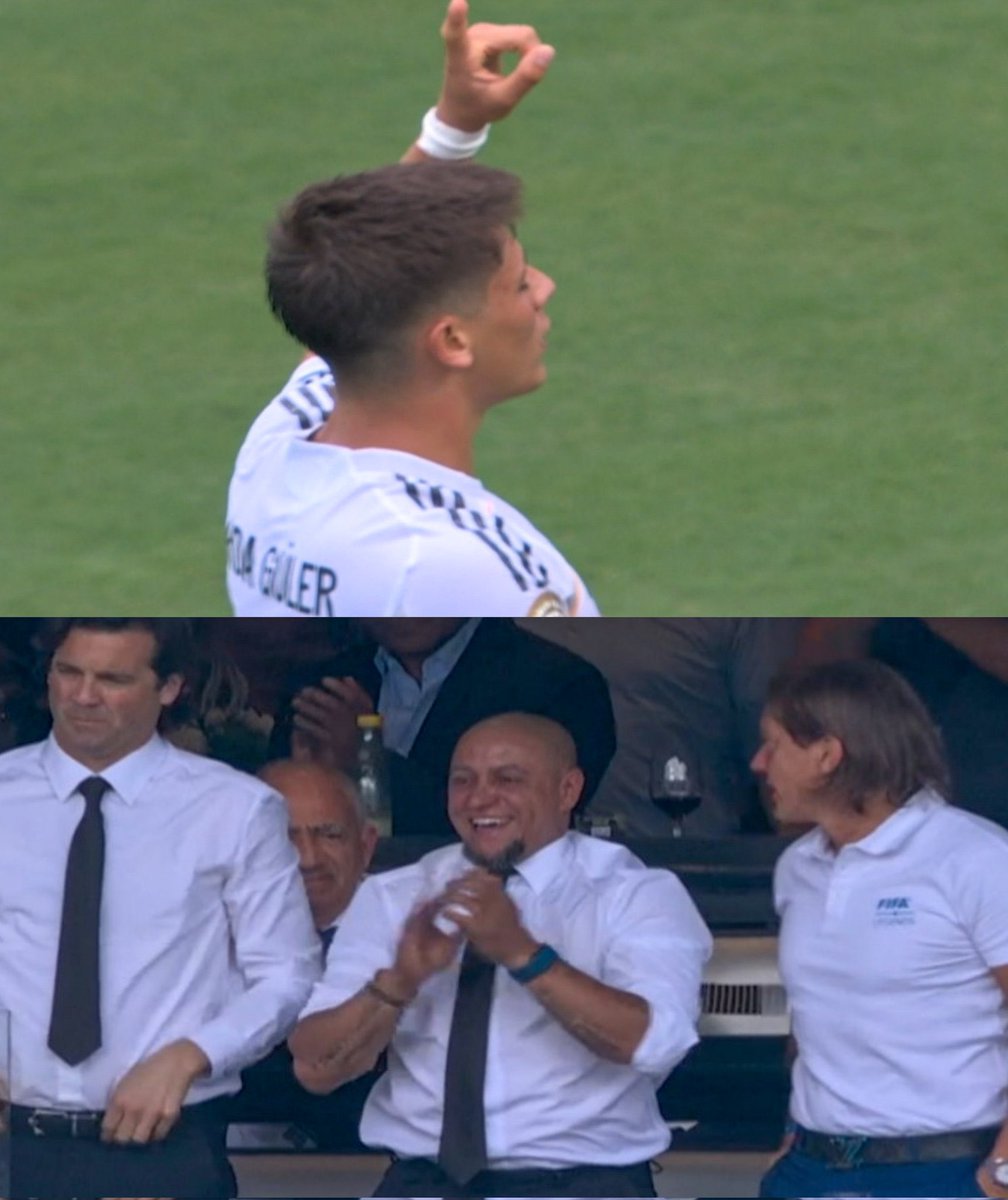 Roberto Carlos, Arda Güler'in golünü ayakta alkışladı. İki Fenerbahçeli💛💙