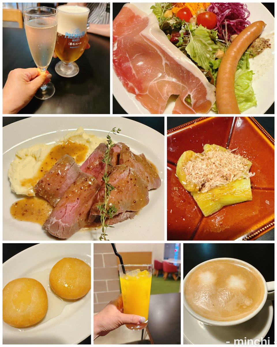 minchi728's tweet photo. 昨日の晩ご飯はいつものご近所カフェ🥂
#POTTO
弟家族も来ていてビックリ😆
昨日はペースが早くて、スパークリングワイン×5、温州みかんジュース、カフェ・ラテ
んでカフェインのせいで全く眠くならず夜が明けてしまいました😅 https://t.co/hkfBdYefKQ
