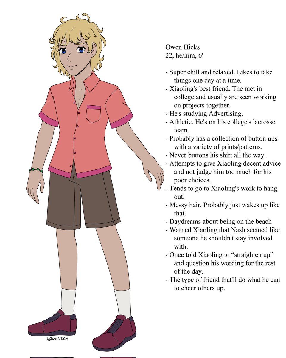 ArtOfTiAM's tweet photo. Last two characters finished for Art Fight. The best friend with a good heart, Owen, and the smug ex-boyfriend that deserves to be punched, Nash. It's been fun working on OCs again, so maybe when I get the time I'll work on the group I didn't get around to this time. https://t.co/voetpq1zS0