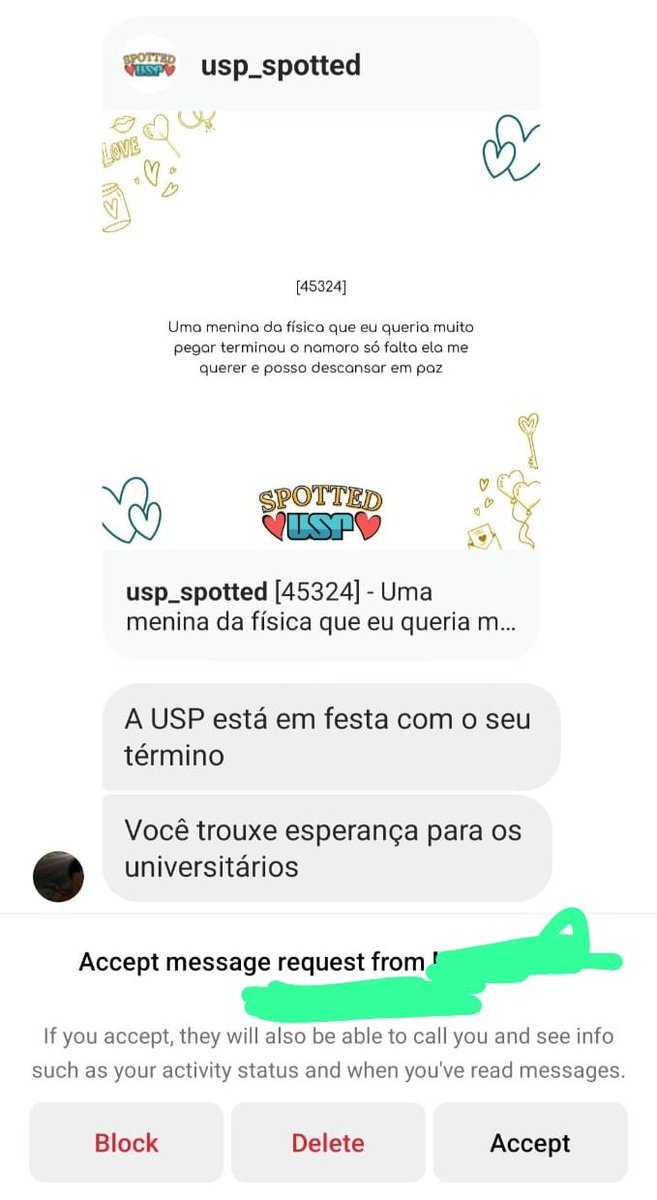 É cada uma que parece duas

1 ano de USP = 1 spotted
1 mês de término = 3 spotted
Da onde ta vindo essa gente toda??? Que bizarro