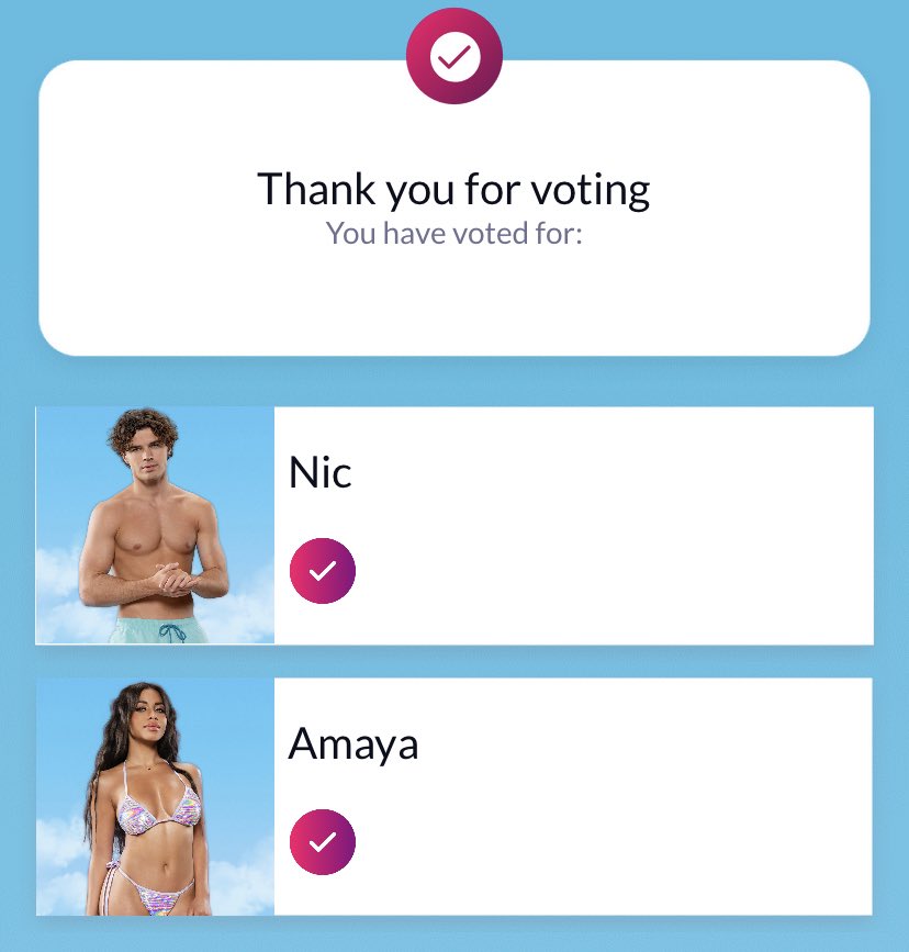 RobShadyUpdates's tweet photo. Ahead of tonight’s #LoveIslandUSA eviction episode, Rob Shady Updates has voted to save Amaya. https://t.co/12qmsXflbA