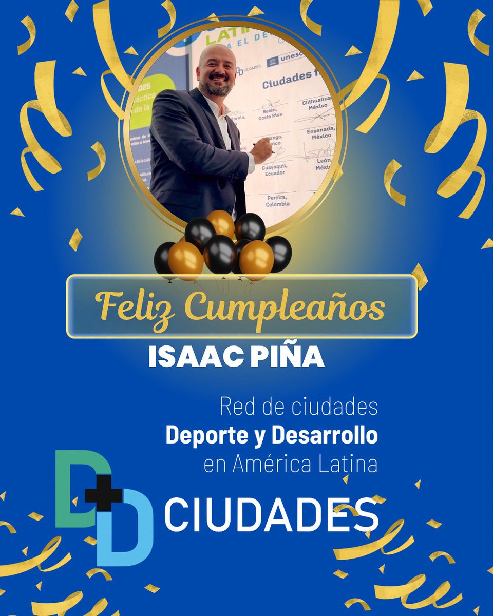 RedDmasD's tweet photo. ¡Felicitamos a nuestro presidente de la Red D+D @isaac_pina con motivo de su cumpleaños, muchas felicidades, deseamos todo el éxito en esta nueva reelección de la presidencia! https://t.co/W58fMQ5SUY