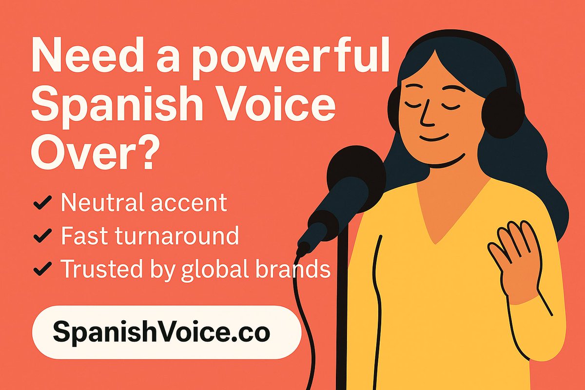 Spanish_Voice's tweet photo. 🎙️ Need a powerful Spanish Voice Over?
✅ Neutral accent
✅ Fast turnaround
✅ Trusted by global brands
📣 Radio, TV, Ads, and eLearning → https://t.co/A2BTweHhTU
#SpanishVoiceOver #VoiceOver #LatinoTalent #VoiceActors https://t.co/2cjDILrlmw