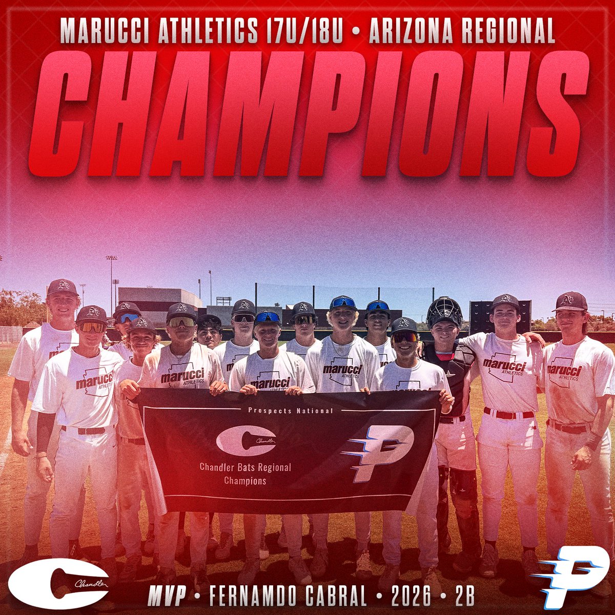 ProspectsNat's tweet image. Congrats to our 17/18u Arizona Regional champions Marucci Athletics 2026 Thomas!
Congrats to our @Chandlerbats MVPs:
Fernando Cabral
@jake_pacimeo